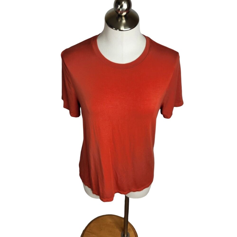 Knix Womens Size Large Modal Rib T-Shirt Orange‎